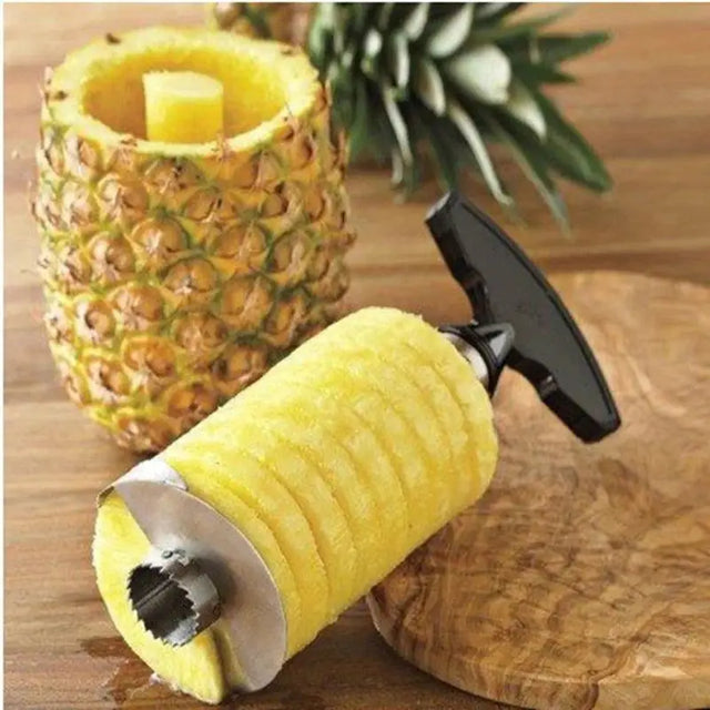 a pineapple is cut into a pineapple