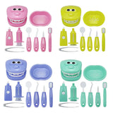 the baby teeth and teeth set is shown in different colors