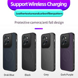 Four colored phone cases with a carbon fiber pattern.