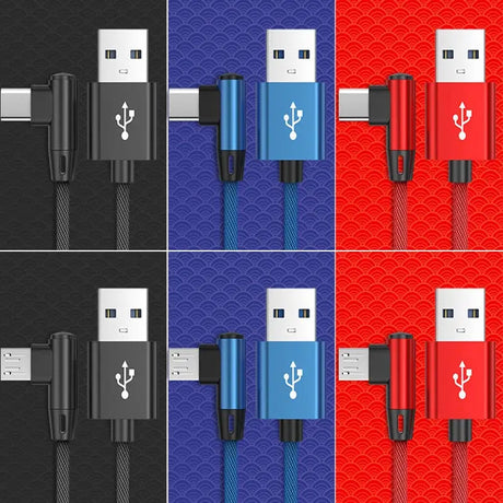 four different colors of the usb cable