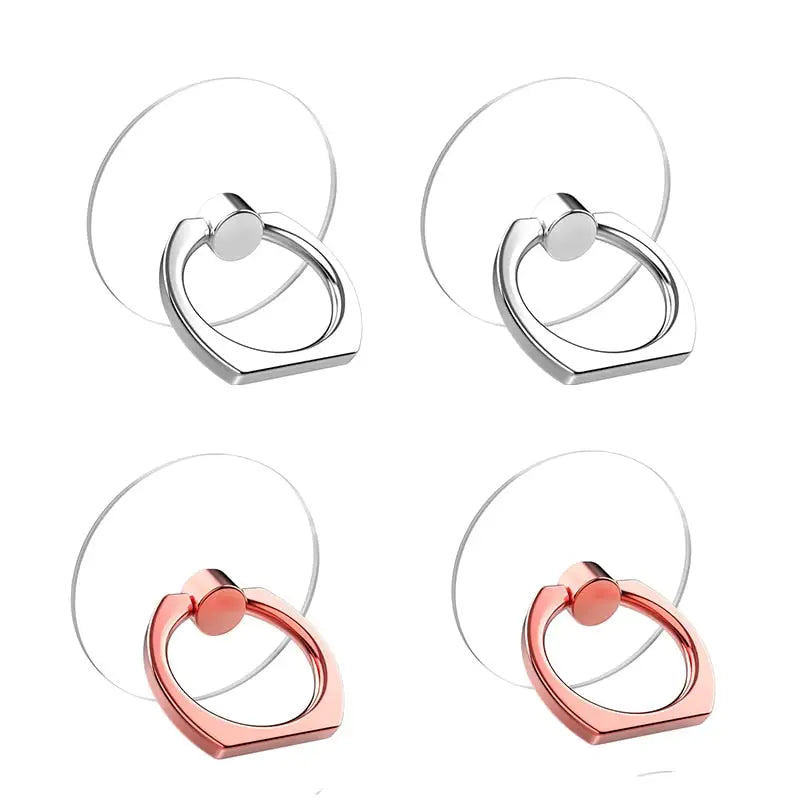 four pairs of pink and silver hoop earrings