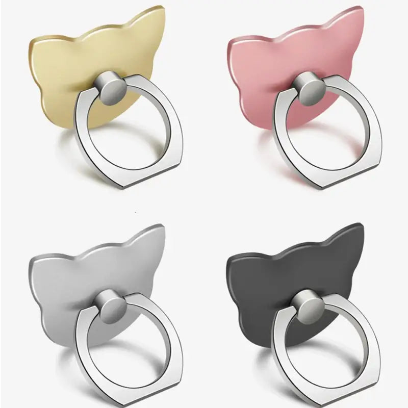 four different colors of cat shaped rings