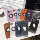 a set of four iphone cases with a laptop in the background