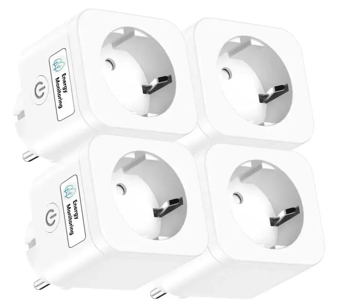 Four-outlet power strip or surge protector in white.