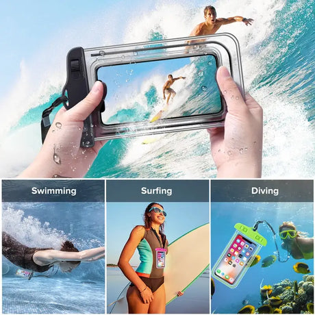 a person taking a photo of a surfer on their phone