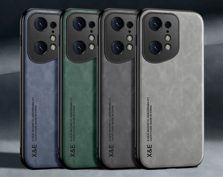 Four smartphones in different colors with prominent camera modules.