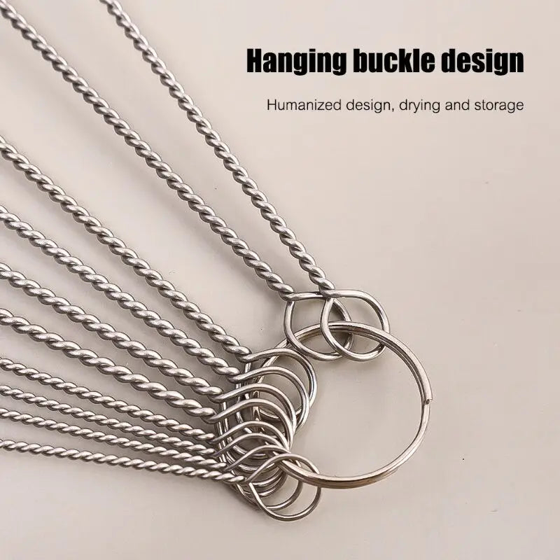 a set of four stainless steel chain necklaces