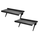 two black trays with a black handle and legs