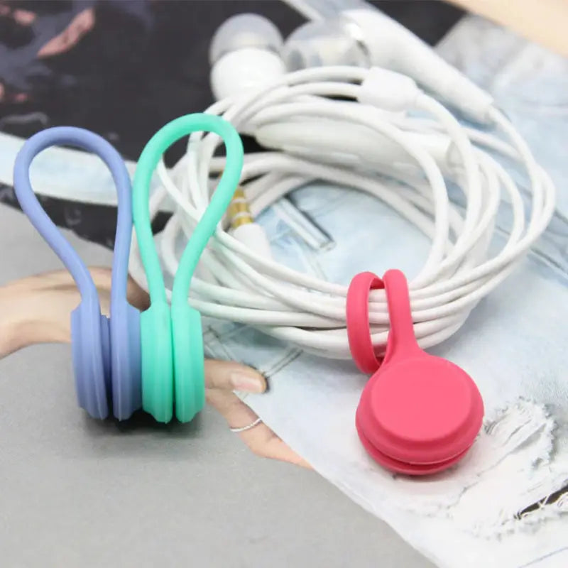 a pair of earphones with a cable attached to it