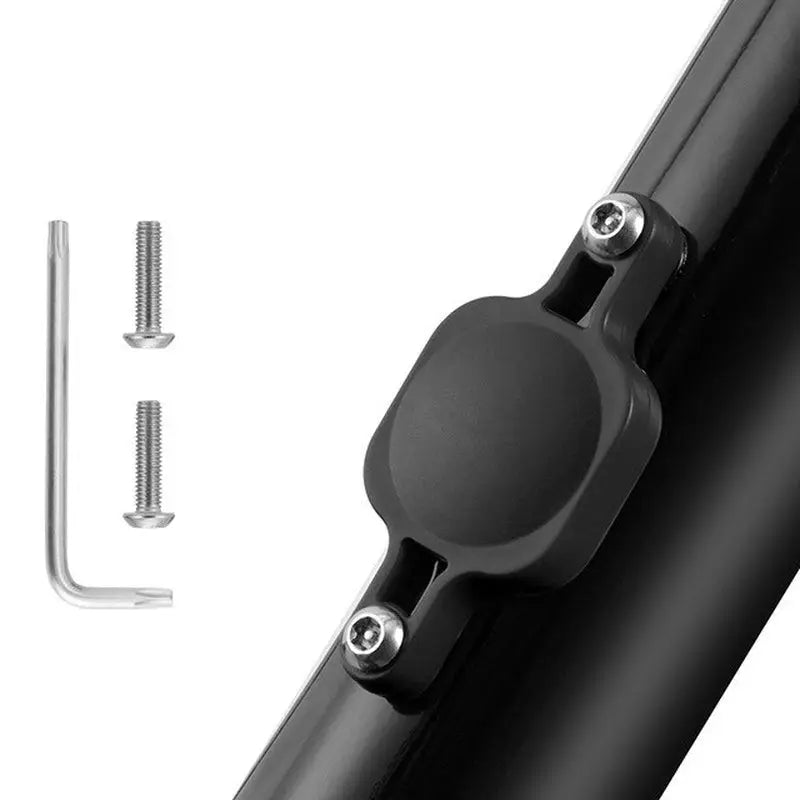 a black bike handle with a screw and screw