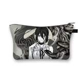 a black and white anime character pillow case
