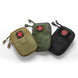 a first aid pouch with a red cross on the front