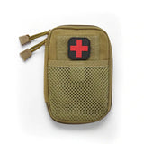 a small medical pouch with a red cross on the front