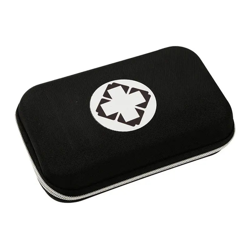 a black and white case with a white cross on it