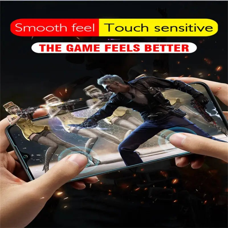 a person holding a phone with the game on it