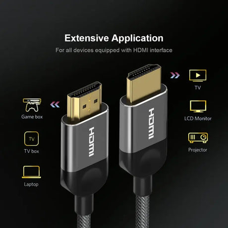 a close up of a cable connected to a tv with different features