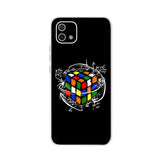 a black phone case with a rubix cube on it