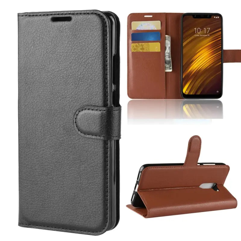 Genuine leather wallet case for samsung s9