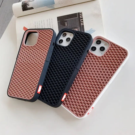 two cases with a pink and black pattern