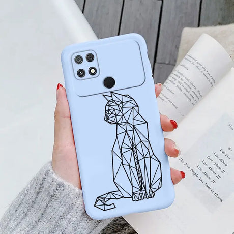 geometric cat phone case