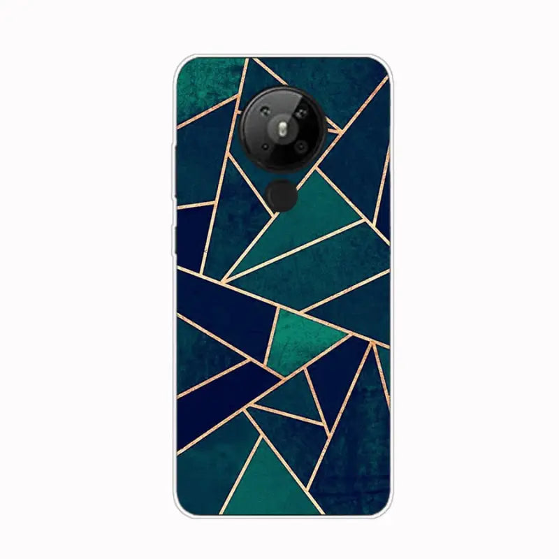 the geometric blue and gold pattern on this case is ideal for the motorola pixel