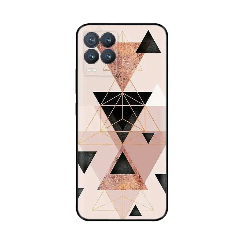 the geometric pink and gold iphone case