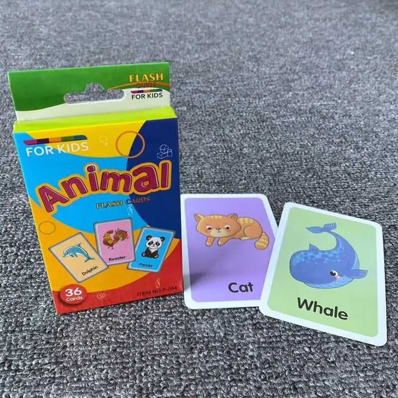 a box of animal cards with a card game in it