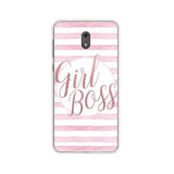 girl boss pink stripes case for motorola z3