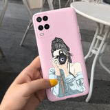 a girl with a camera phone case