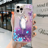 a girl with a unicorn on her phone case