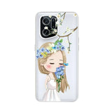 a girl with flowers in her hair and a white dress phone case