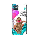 a girl with a pink balloon and a blue dress phone case