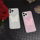 a pair of glitter iphone cases