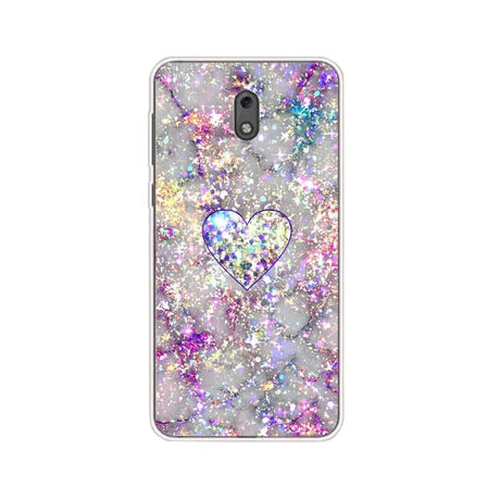 glitter heart phone case