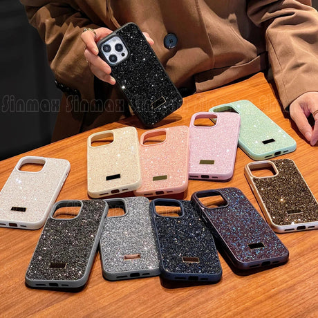 the glitter iphone case is available in multiple colors