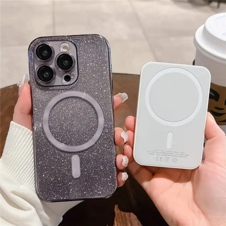 a person holding a phone case with a camera