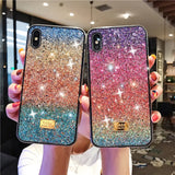 Glittery, gradient-colored phone cases for iPhones.