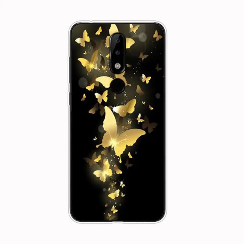 gold butterflies on black phone case for motorola z3