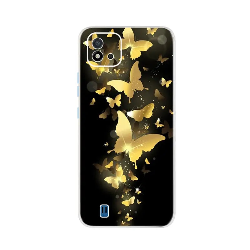 gold butterflies on black samsung s6 phone case