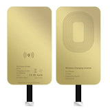 a gold card with a white background