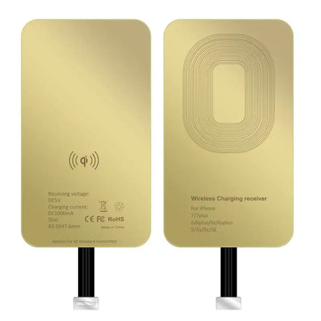 a gold card with a white background