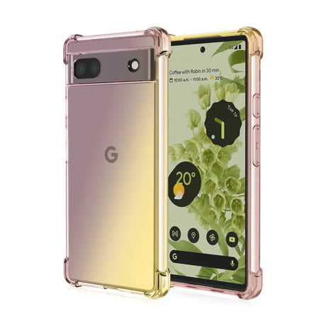 the back of a gold google pixel case