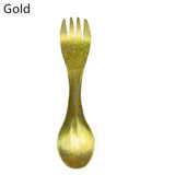 a gold fork with a fork on it
