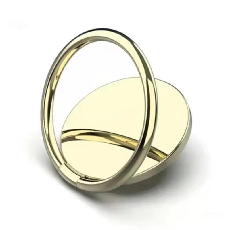 two gold wedding rings on a white background