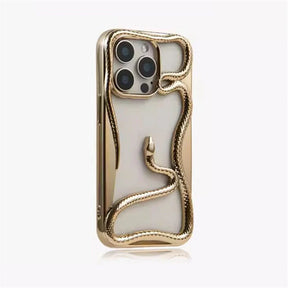 Gold snake-themed phone case.