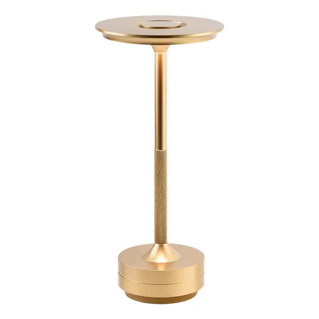 The gold side table with a round base