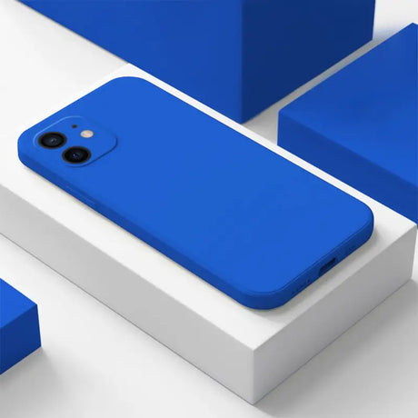 the iphone case is shown in blue