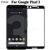 Google Pixel 3 smartphone with a screen protector displayed alongside it.