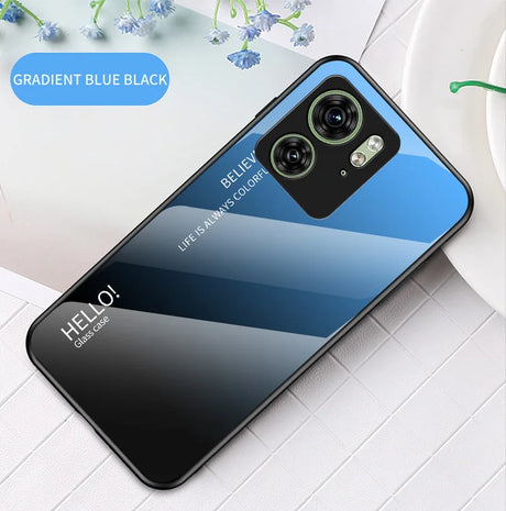 Gradient blue and black phone case.