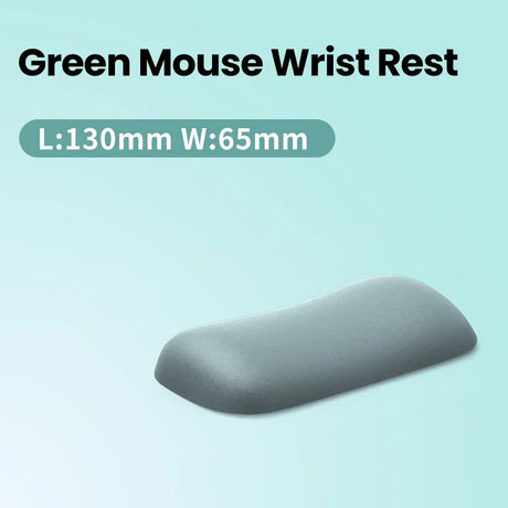 A gray ergonomic wrist rest for computer mice.